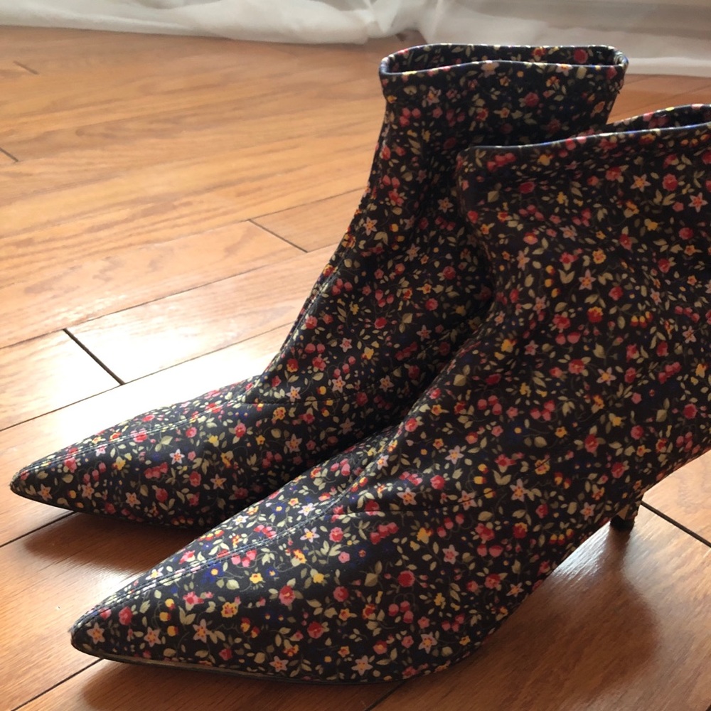 Zara Floral Printed Sock Boots